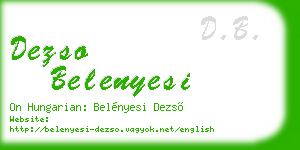 dezso belenyesi business card